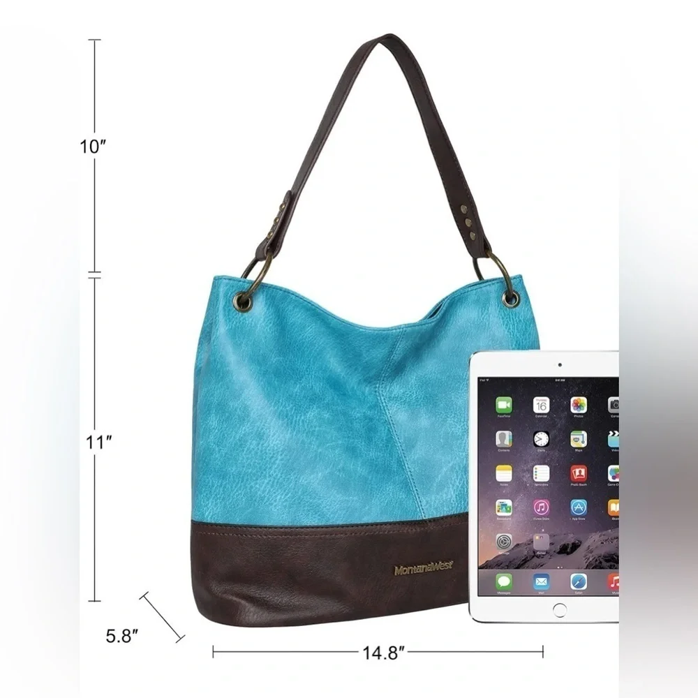 Montana West Women's Turquoise Hobo Shoulder Handbag -New‎ In Original Packaging